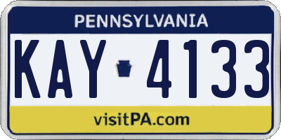 PA license plate KAY4133