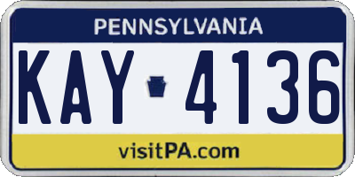 PA license plate KAY4136