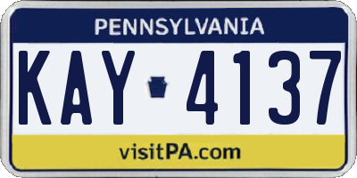 PA license plate KAY4137