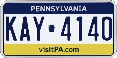 PA license plate KAY4140