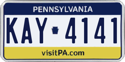 PA license plate KAY4141