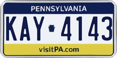 PA license plate KAY4143
