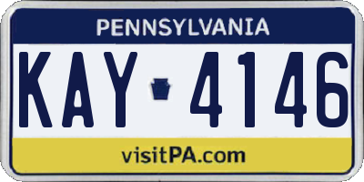 PA license plate KAY4146