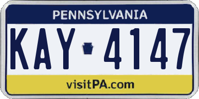 PA license plate KAY4147