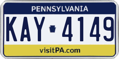 PA license plate KAY4149