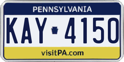 PA license plate KAY4150