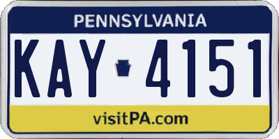 PA license plate KAY4151
