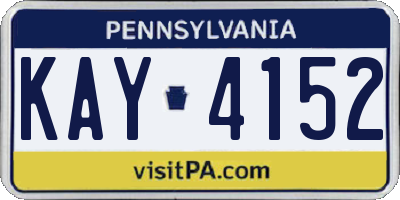 PA license plate KAY4152