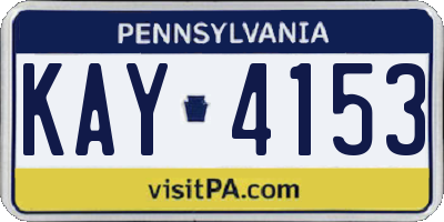 PA license plate KAY4153