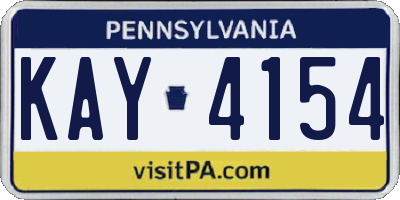 PA license plate KAY4154