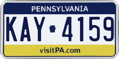 PA license plate KAY4159