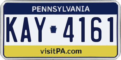 PA license plate KAY4161
