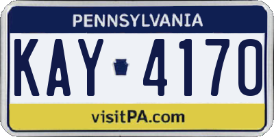 PA license plate KAY4170