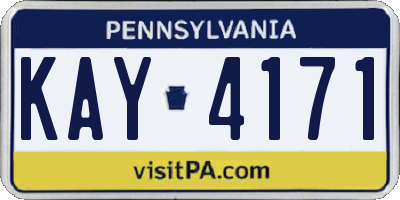 PA license plate KAY4171