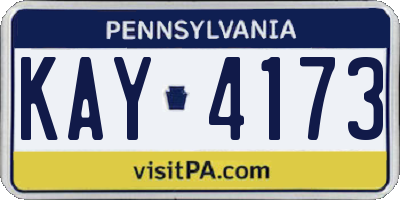 PA license plate KAY4173