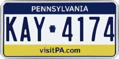 PA license plate KAY4174