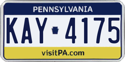 PA license plate KAY4175