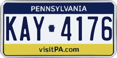 PA license plate KAY4176
