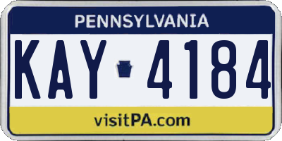 PA license plate KAY4184