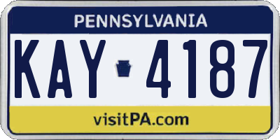 PA license plate KAY4187