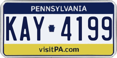PA license plate KAY4199