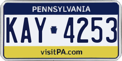 PA license plate KAY4253
