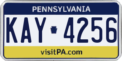 PA license plate KAY4256