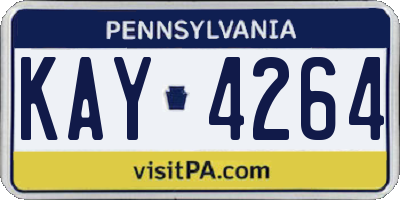 PA license plate KAY4264