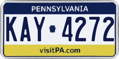 PA license plate KAY4272