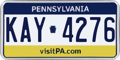 PA license plate KAY4276