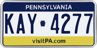 PA license plate KAY4277