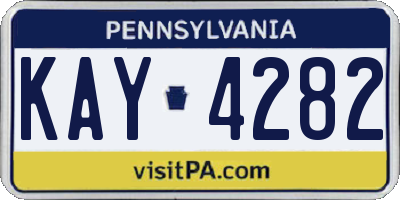 PA license plate KAY4282