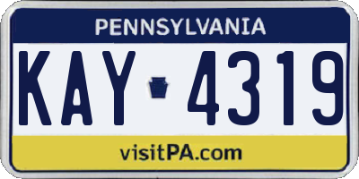 PA license plate KAY4319
