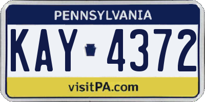 PA license plate KAY4372