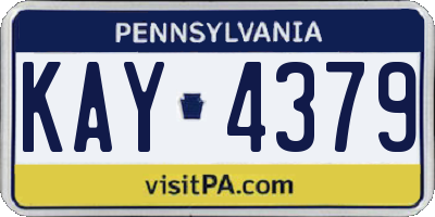 PA license plate KAY4379
