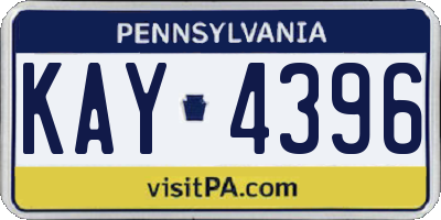 PA license plate KAY4396