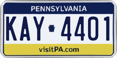 PA license plate KAY4401