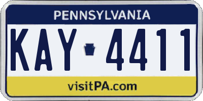 PA license plate KAY4411