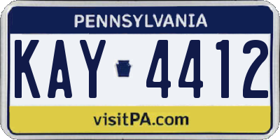 PA license plate KAY4412