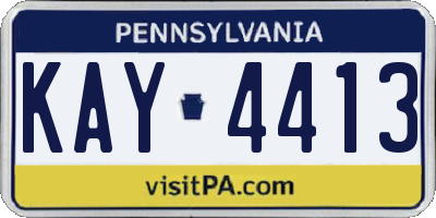 PA license plate KAY4413