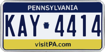 PA license plate KAY4414