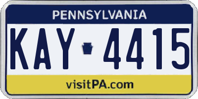 PA license plate KAY4415