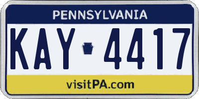 PA license plate KAY4417