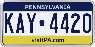 PA license plate KAY4420