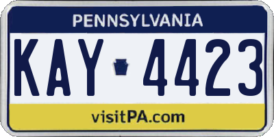 PA license plate KAY4423