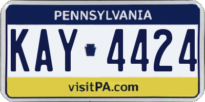 PA license plate KAY4424