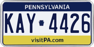 PA license plate KAY4426