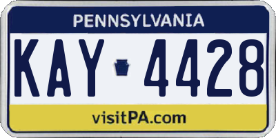 PA license plate KAY4428