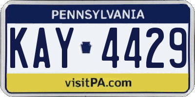 PA license plate KAY4429