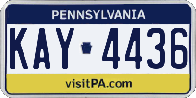 PA license plate KAY4436